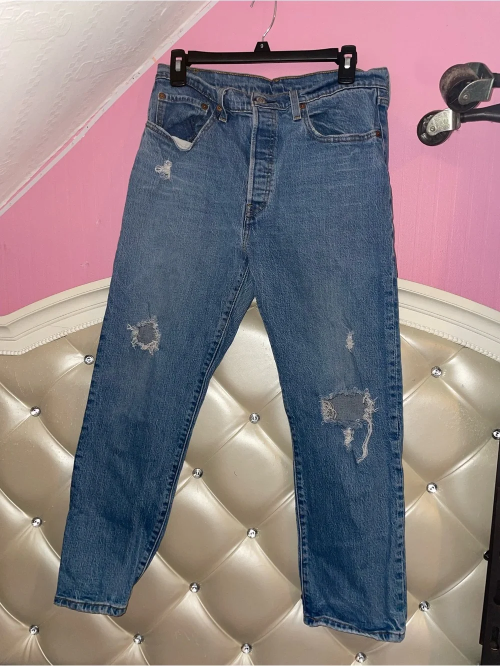 Levi's Distressed Blue Relaxed Fit Jeans